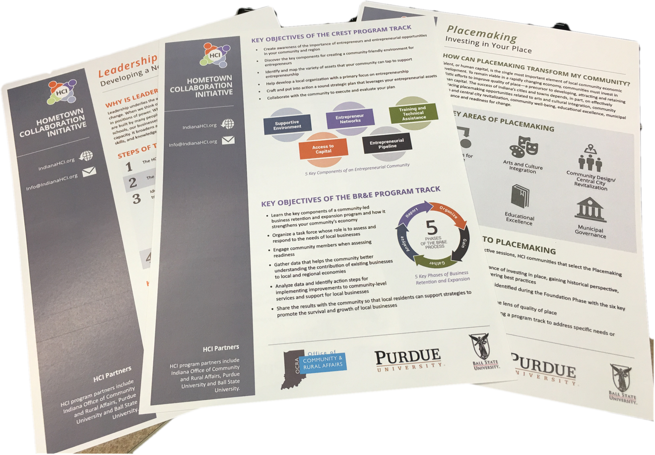 Hometown Collaboration Initiative printed program handouts