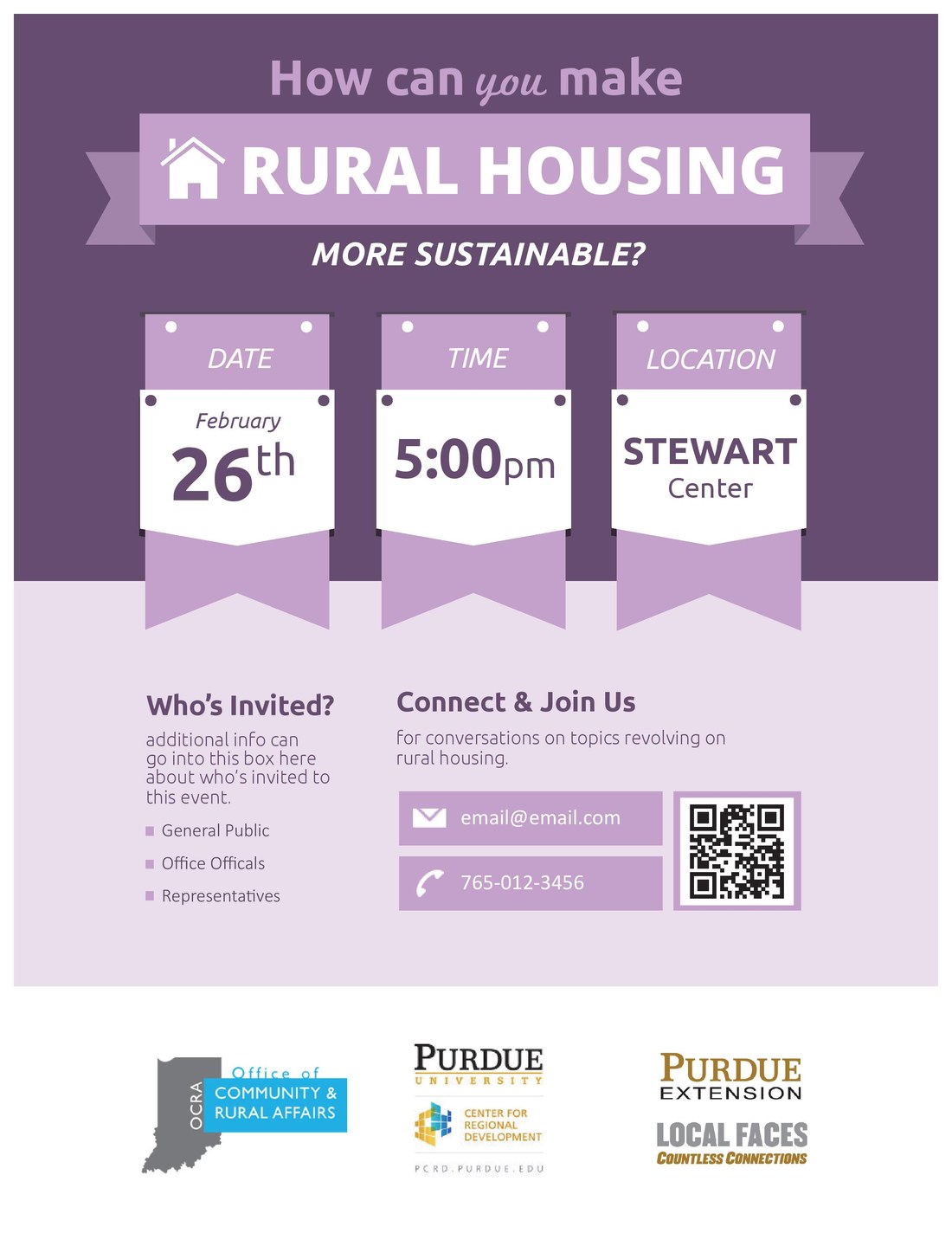 Rural Housing event flyer for the Center for Regional Development